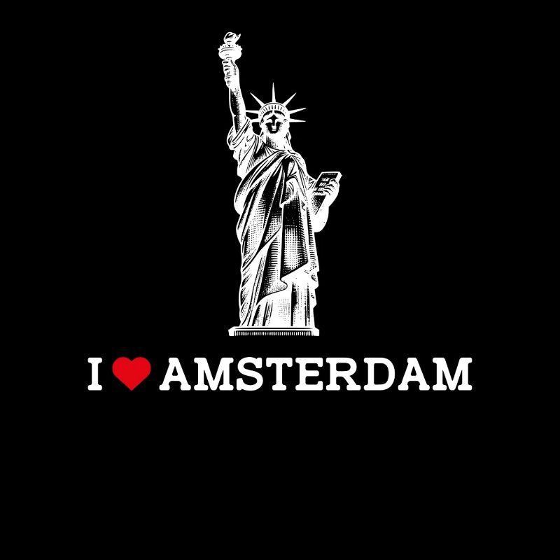J’aime Amsterdam Coeur Statue De La Liberté Jeu De Mots Cool