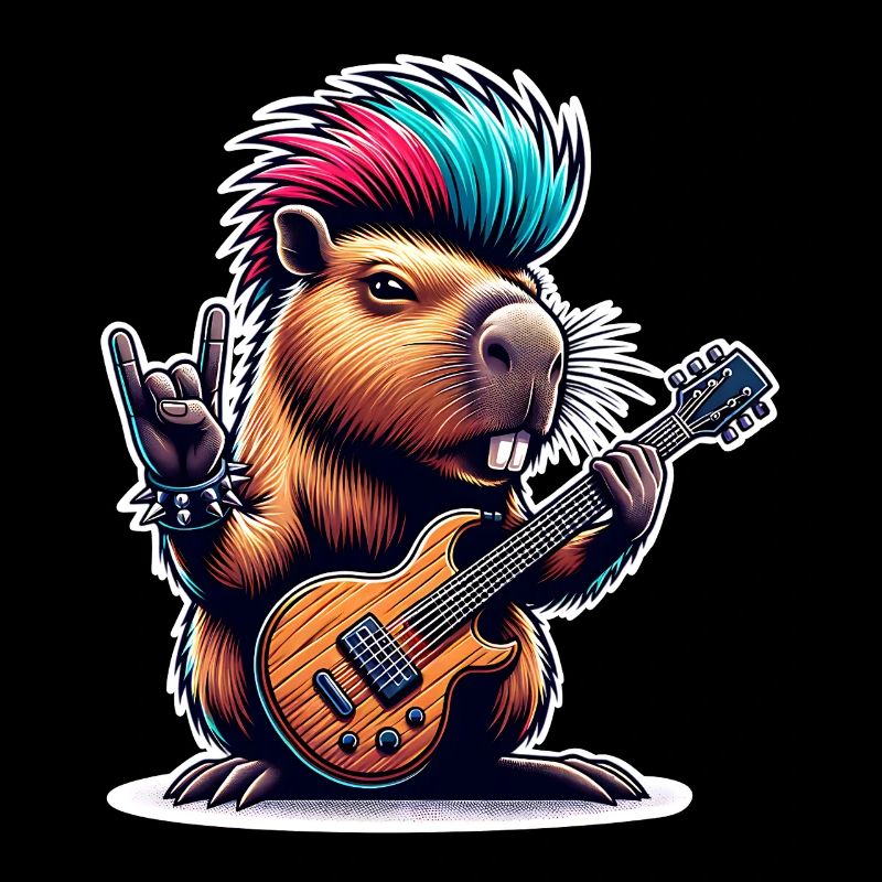 Capybara Rock and Roll Guitarist