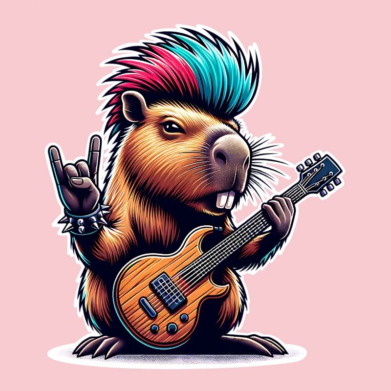 Capybara, guitariste de rock and roll