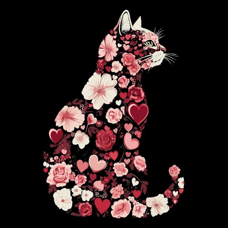 Fleurs chat pour les propriétaires de chats et la Saint-Valentin