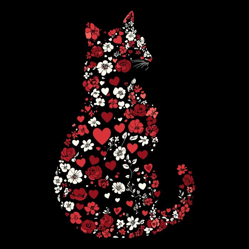 Fleurs chat pour les propriétaires de chats et la Saint-Valentin