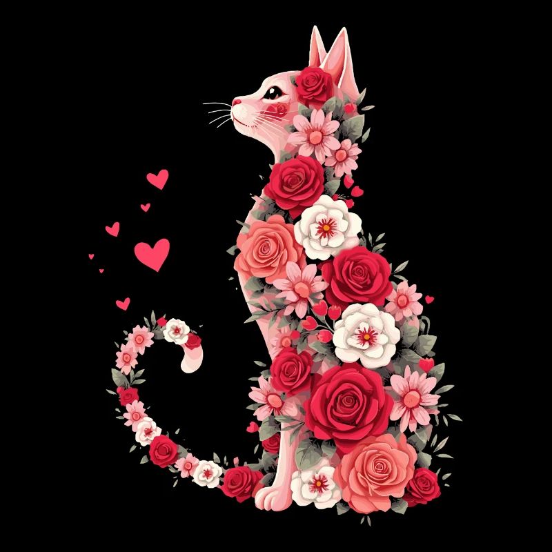 Fleurs chat pour les propriétaires de chats et la Saint-Valentin