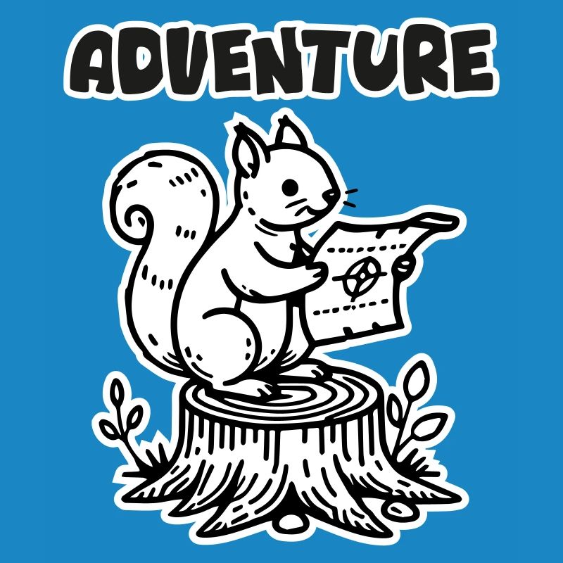 Squirrel Holding a map - "Adventure" Design