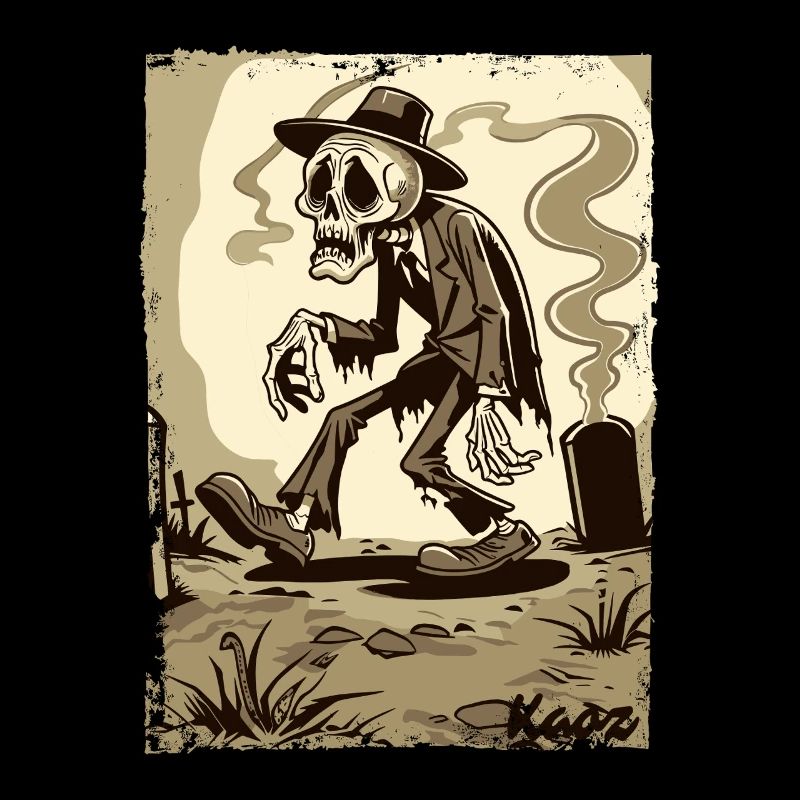Skeleton Gentleman in the Cemetery