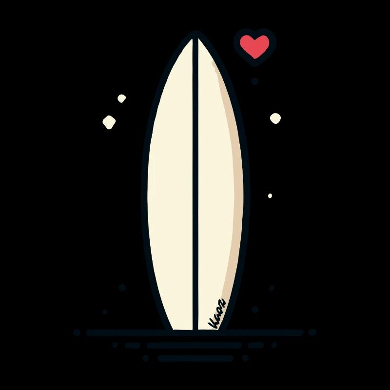 Retro Surfboard with Heart