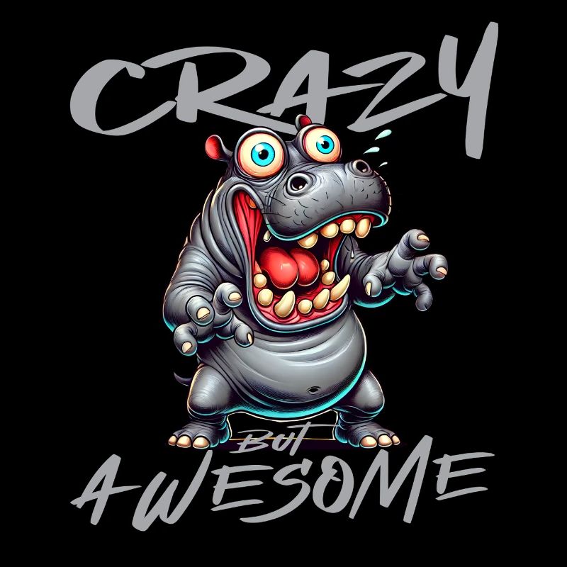 Crazy but Awesome Nilpferd Comic Stil