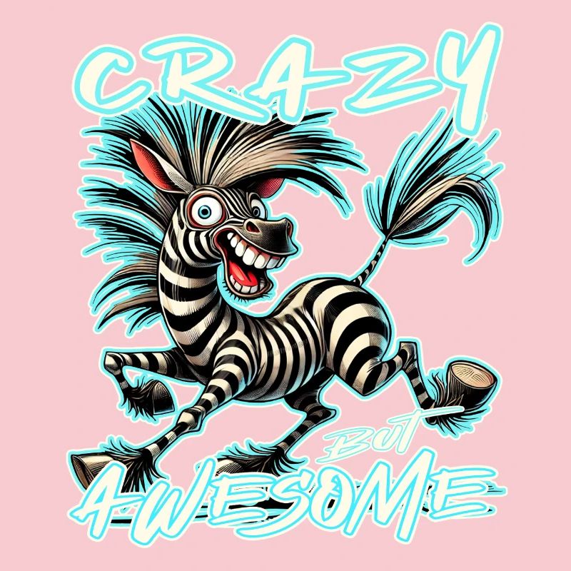Crazy but Awesome Zebra Comic Style