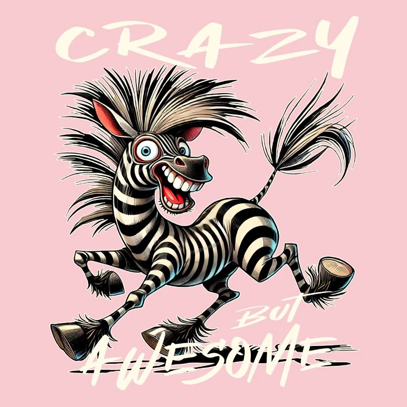 Crazy but Awesome Zebra Comic Style
