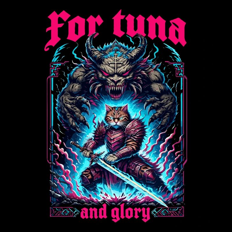 Mittelalter Katze Thunfisch Kunstwerk Ruhm Glory