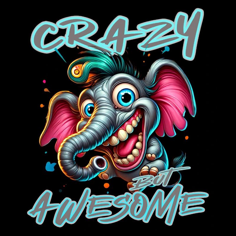 Crazy but Awesome Elefant Comic Stil