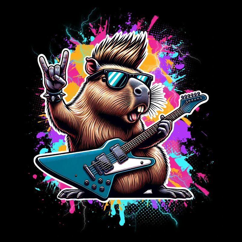 Capybara Rock and Roll Gitarrist