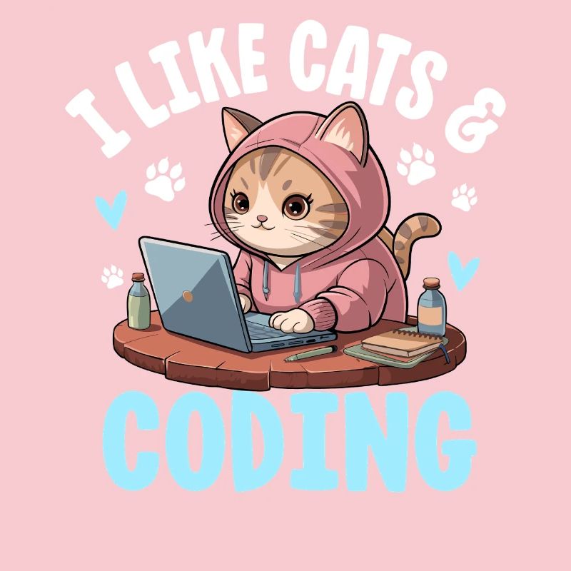 J’aime les chats et le design de nerd du codage