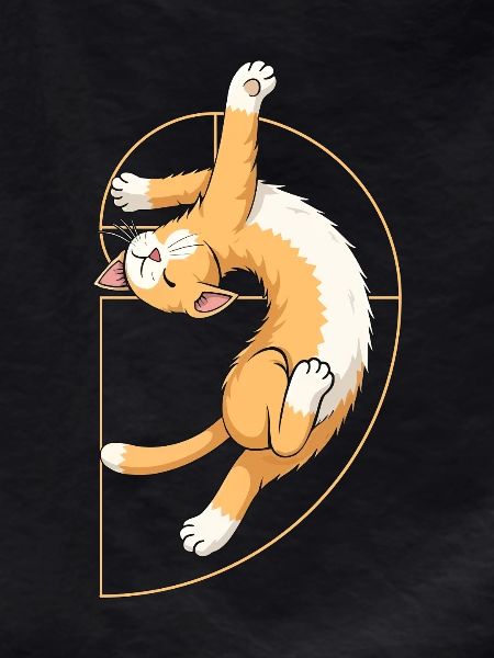 Fibonacci Spiral Cat