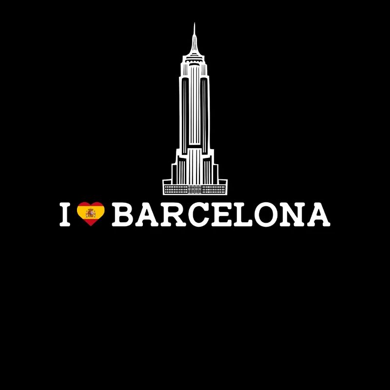 Cool Empire Building I Love Barcelona State Spain