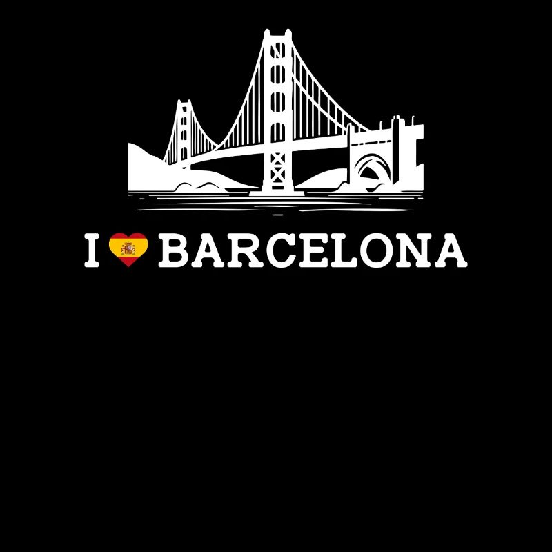 J’aime Barcelone Espagne Golden Gate Bridge Lover