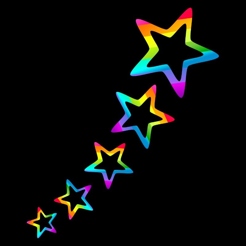 Star Colorful Stars Rainbow Gradient