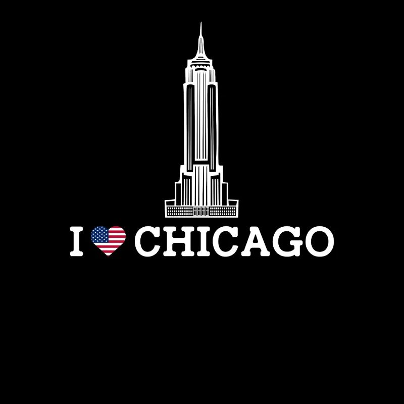 J’aime Chicago Cool Empire Illinois coeur drapeau jeu de mots