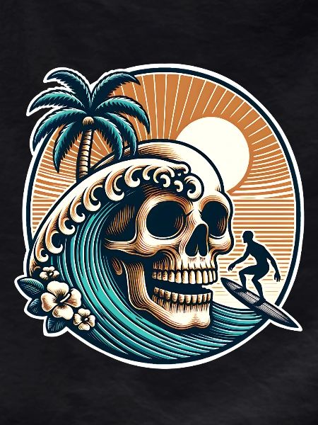 Surfing Surfer skull