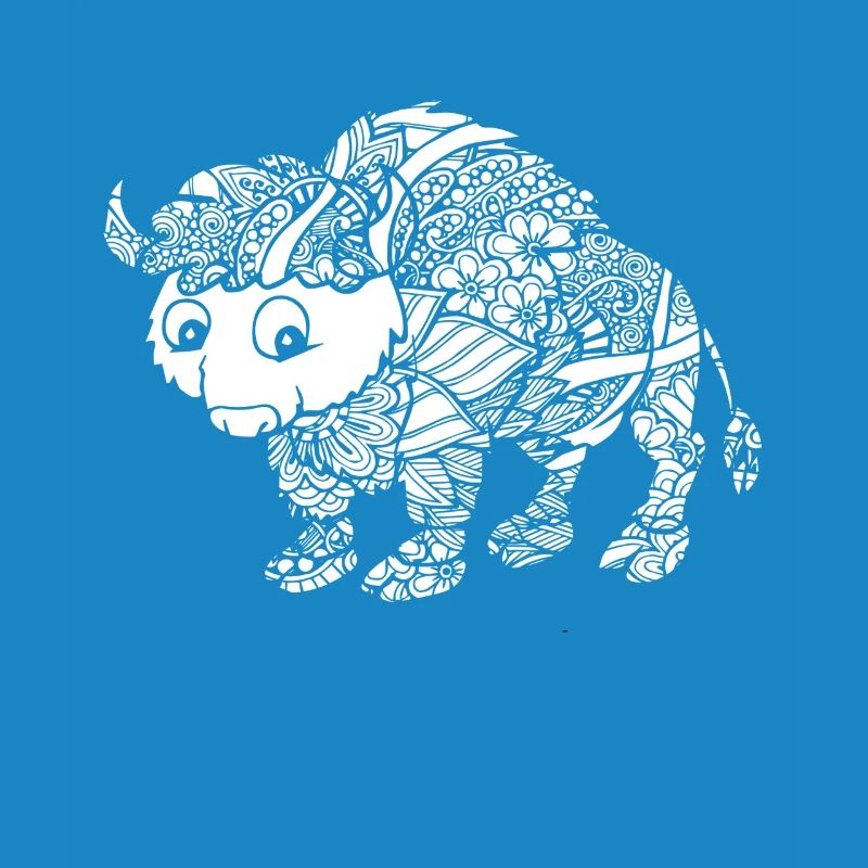 Bison Bison Floral Pattern