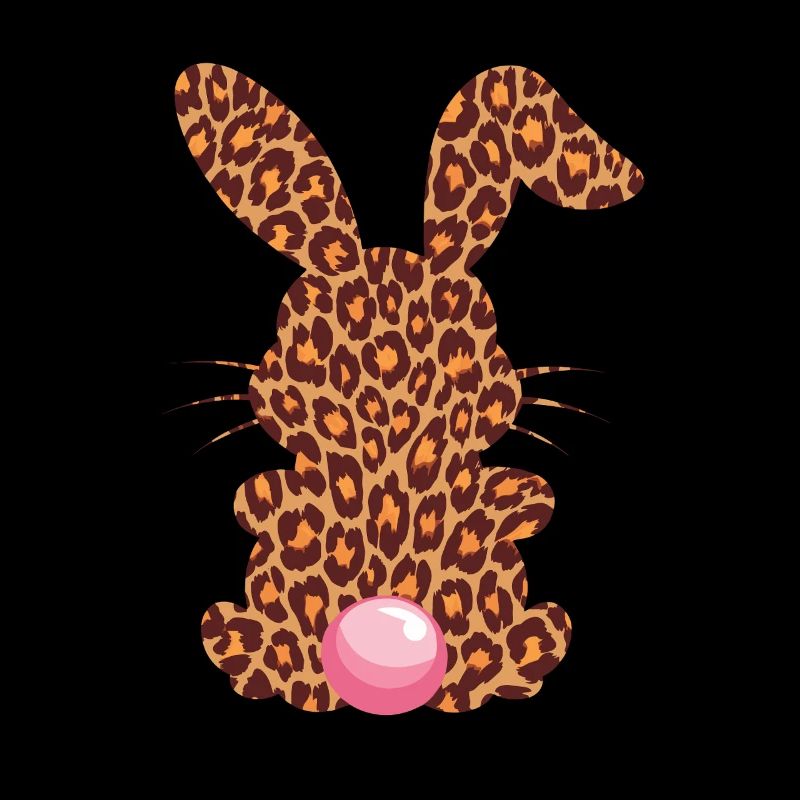 Leopard Print Bunny with Pink Bubble