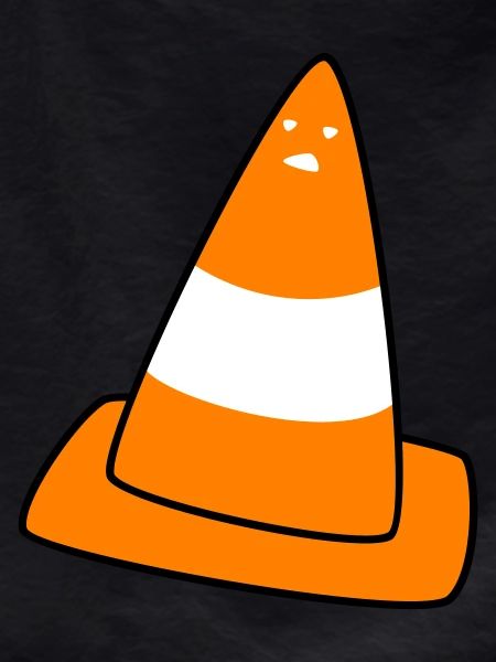 traffic cone with face