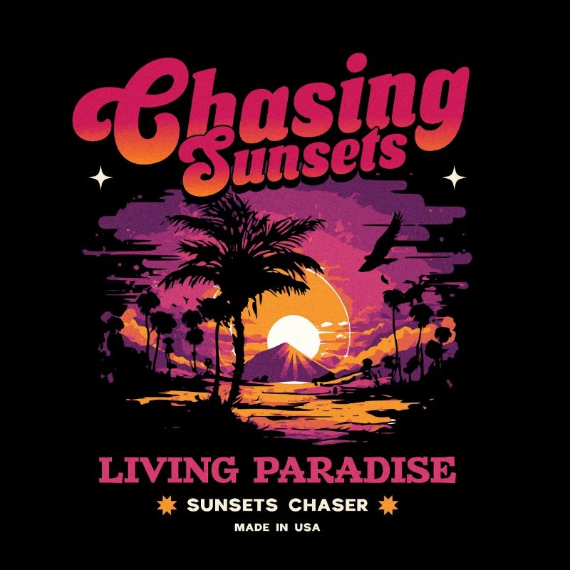 Sunset Paradise Déclaration Rétro