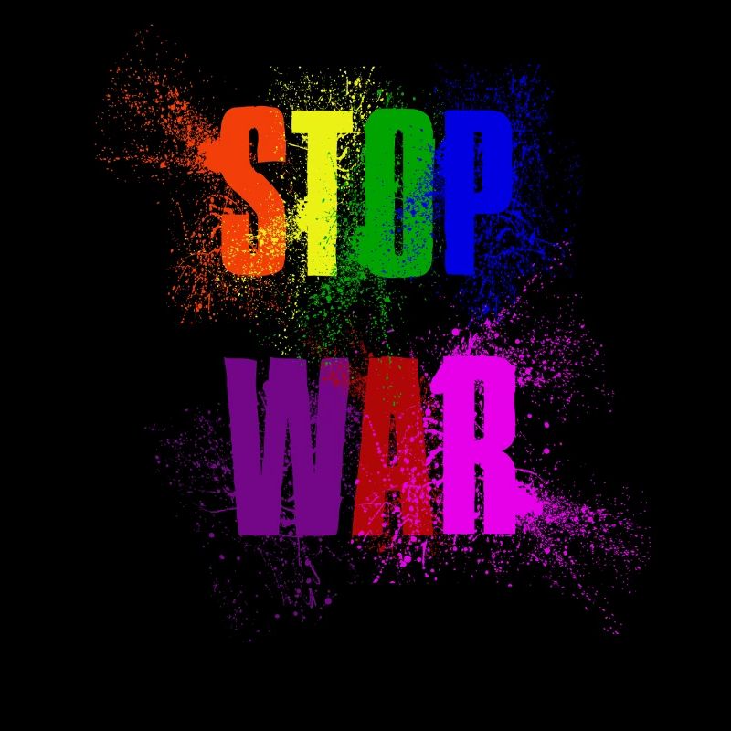 STOP WAR – NO WAR - PEACE in Regenbogenfarben
