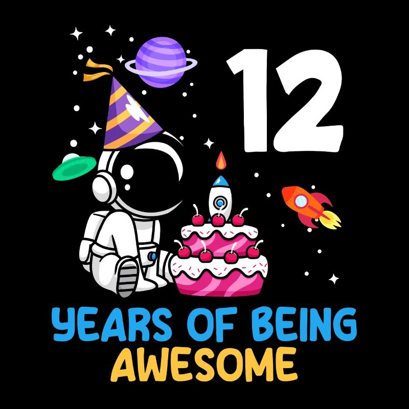 12 Jahre Einzigartig Sein Astronaut Geburtstag