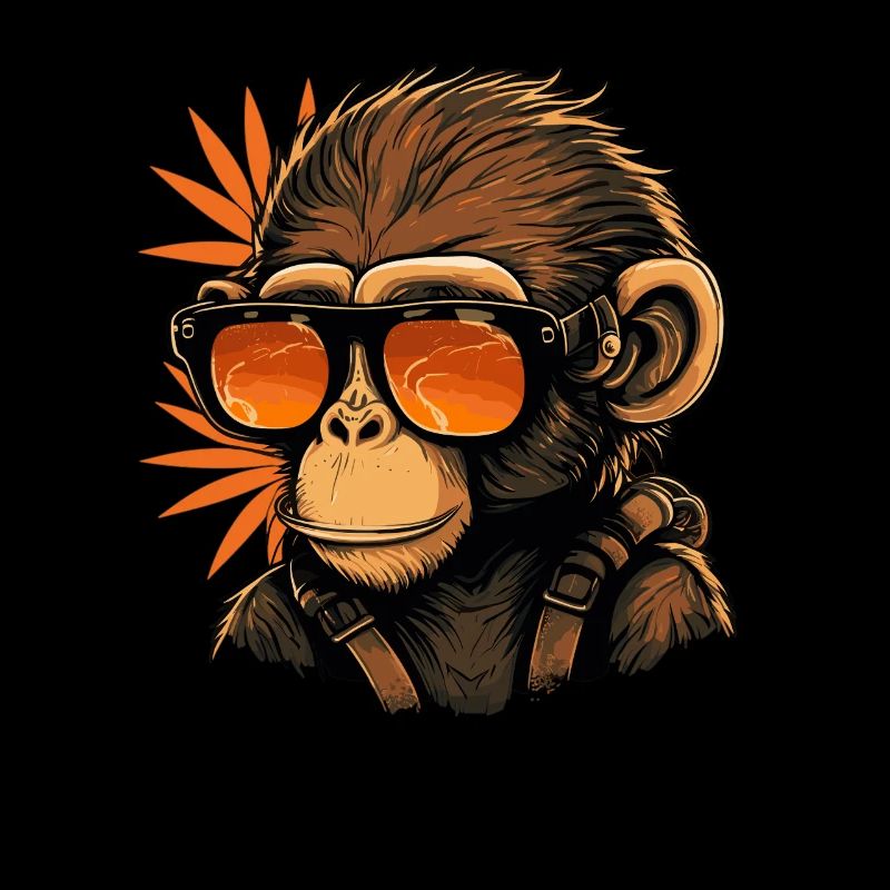 Cooler Affe mit Sonnenbrille