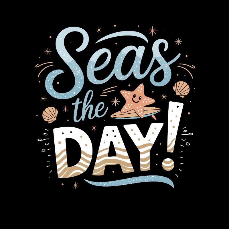 Seas The Day Maritime design with starfish and