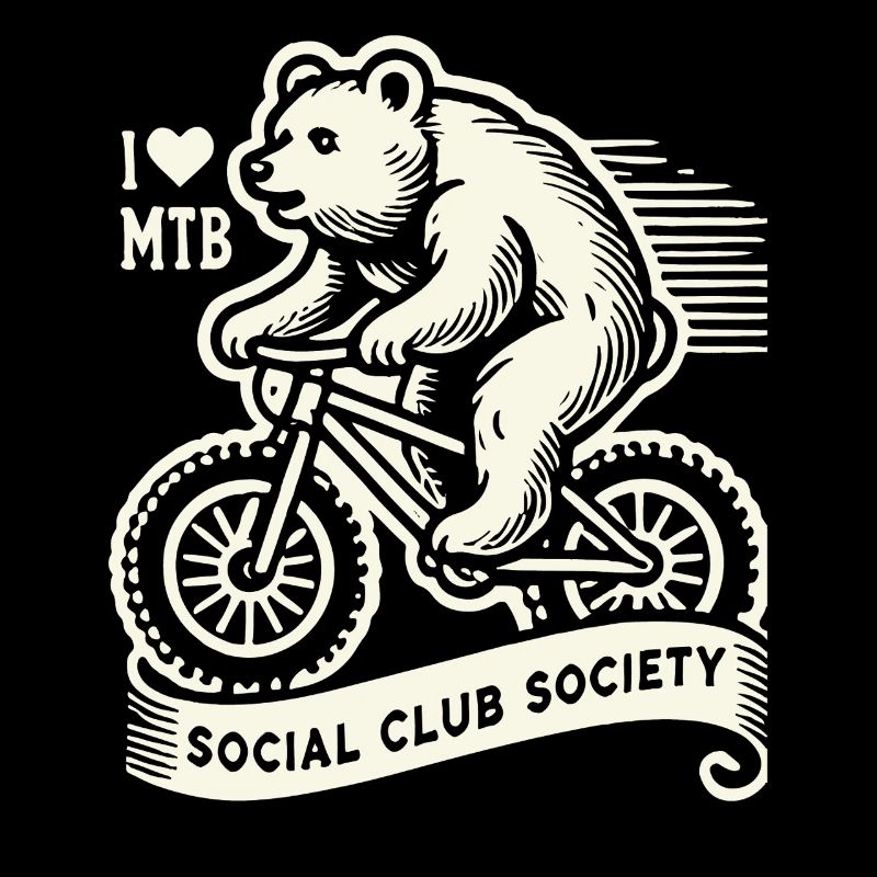 Vélo style rétro I Love MTB Bear