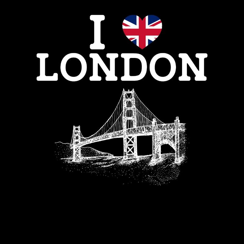 J’aime Londres Golden Gate Bridge Coeur Drapeau Jeu de mots