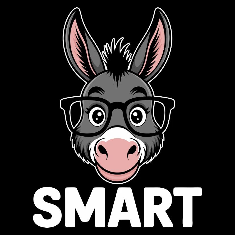 Smart Donkey Funny Witty Clever Intelligence Cute