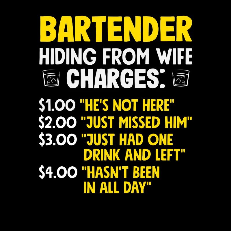 Bartender hides from the woman