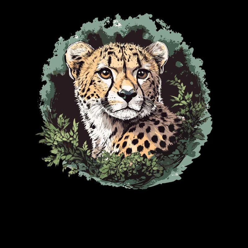 Guépard dans la jungle verte