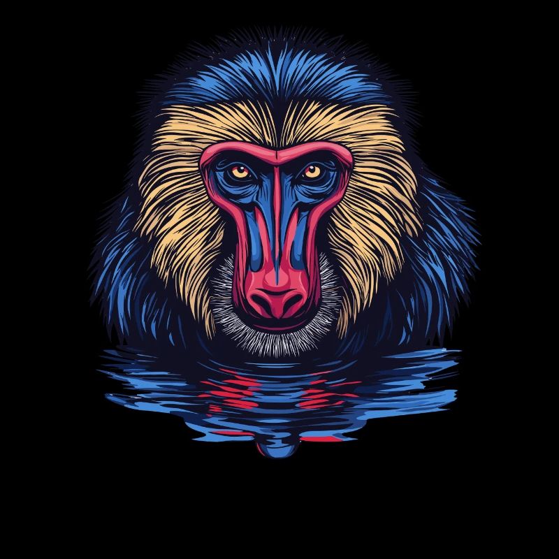 Mandrill Affe im Spiegel