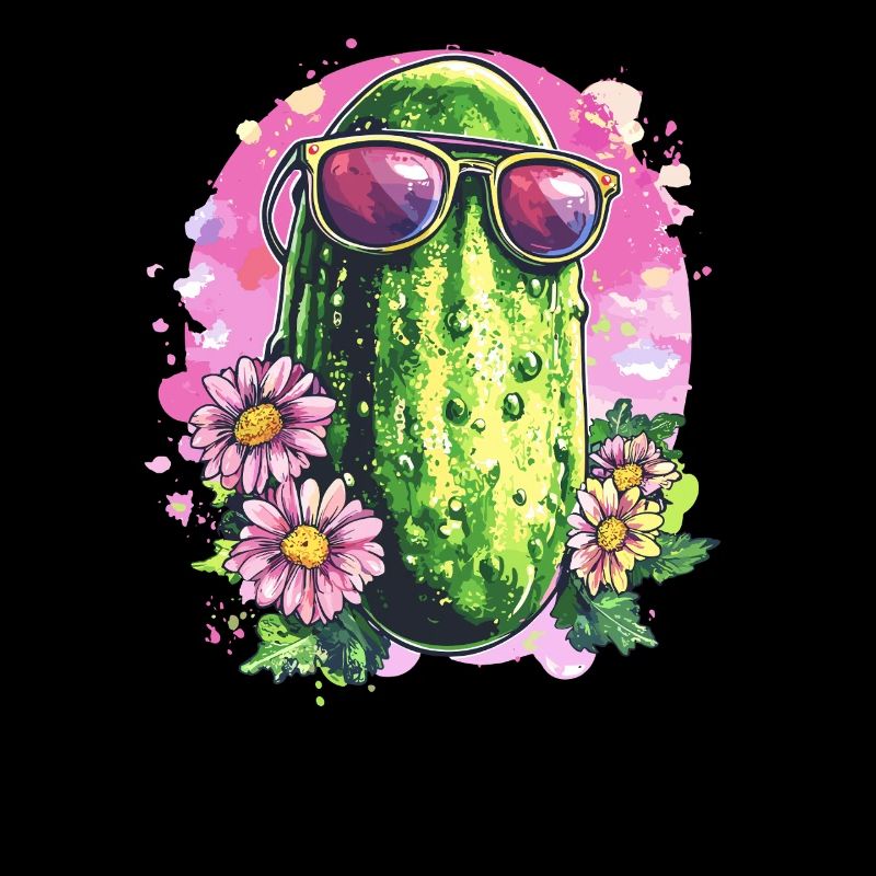 Cool cucumber with sunglasses