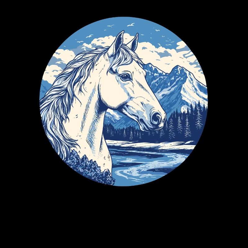 Cheval dans le paysage de montagne