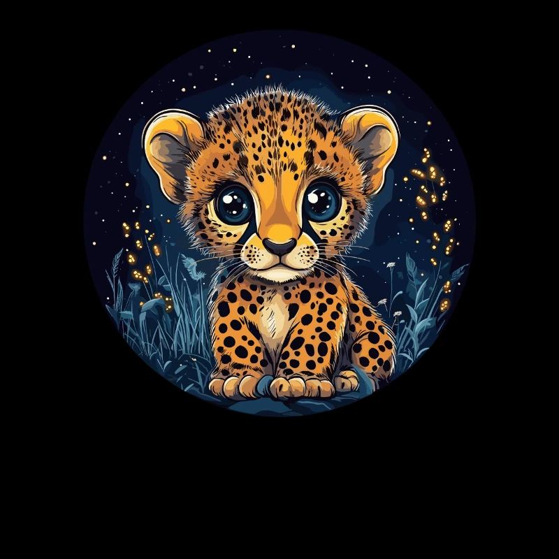 Bébé guépard la nuit