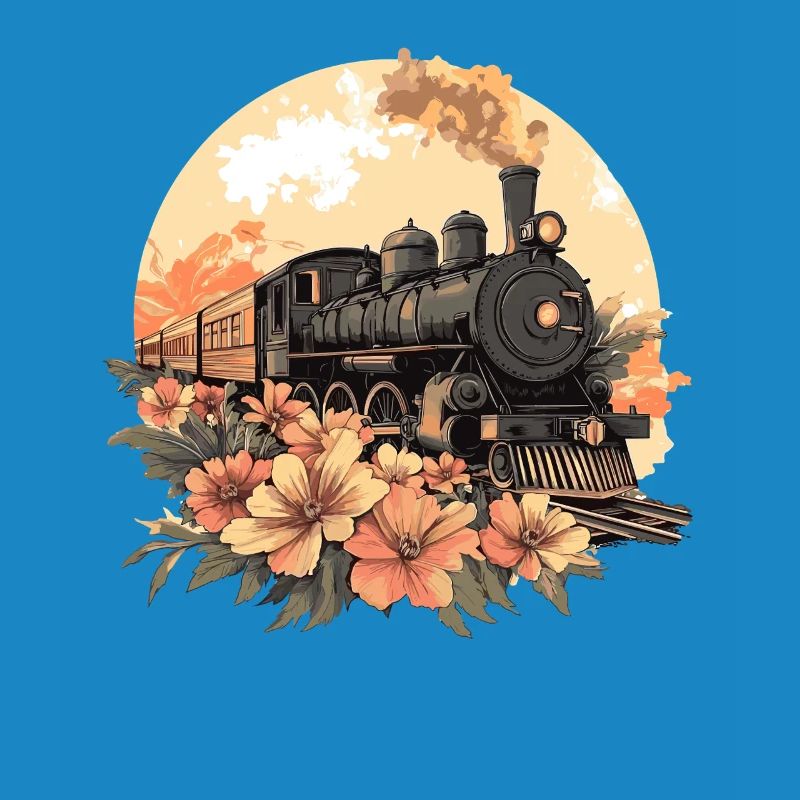 Nostalgic Train with Flowers
