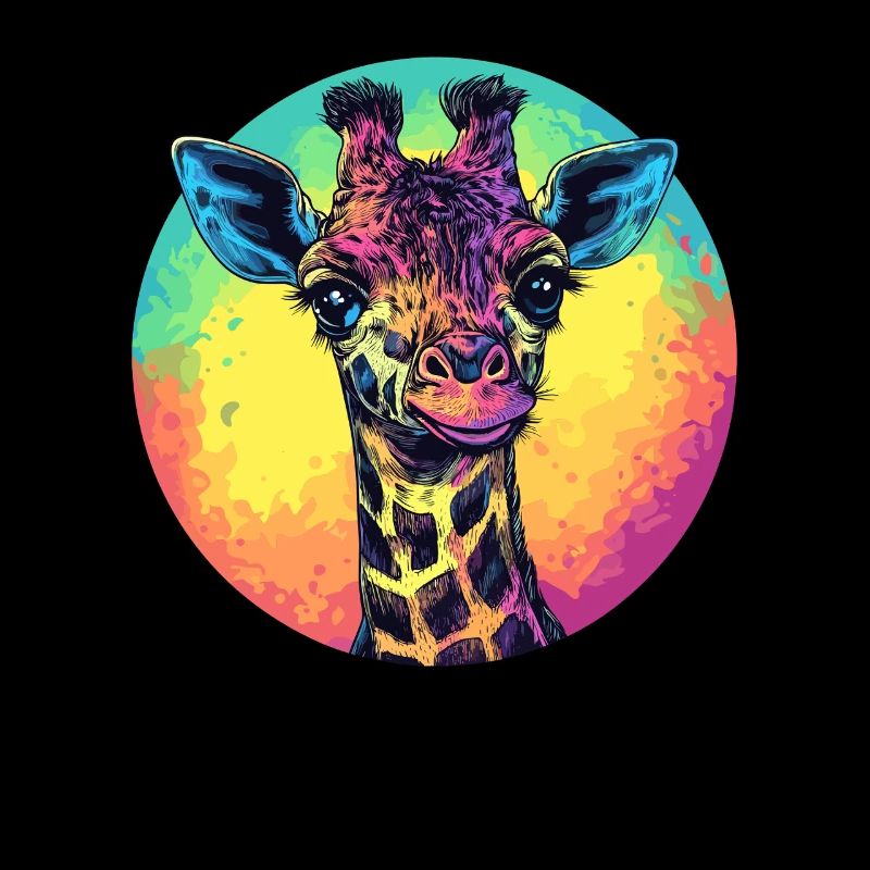 Colorful Giraffe with Gradient