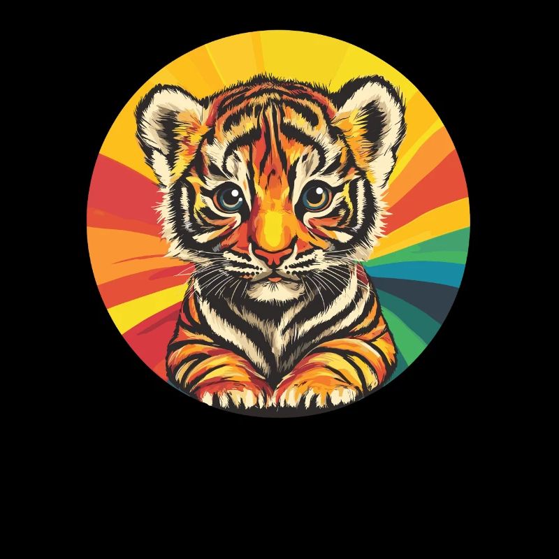 Tigerbaby mit Regenbogenfarben