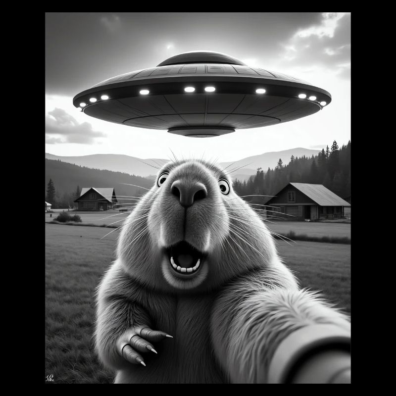 Capybara Selfie mit UFO Capybara Geschenke