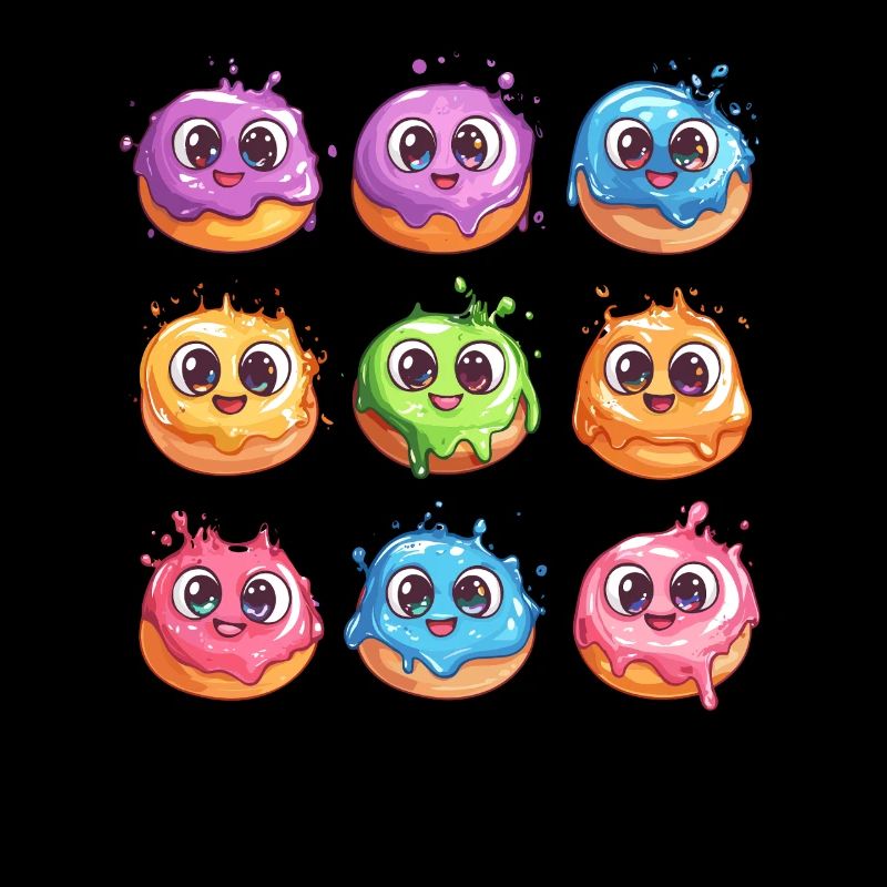 Bunte Donut Freunde