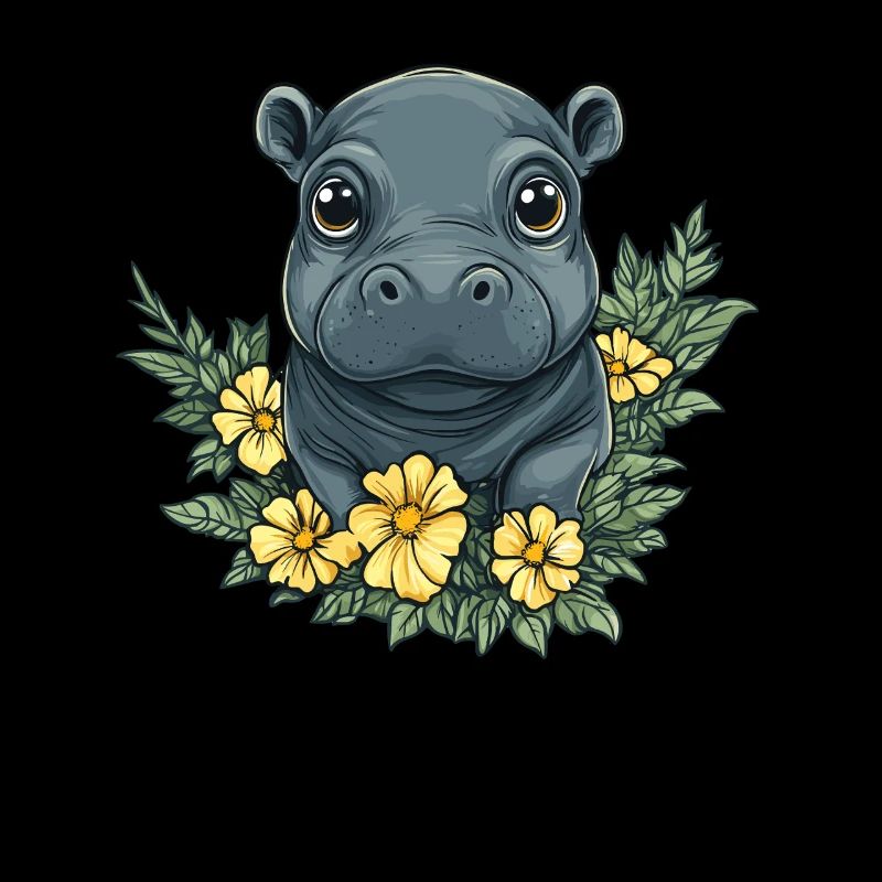 Bébé fleur hippopotame