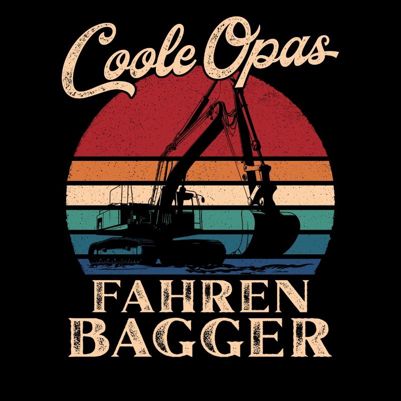 Coole Opas fahren Bagger Retro Großvater