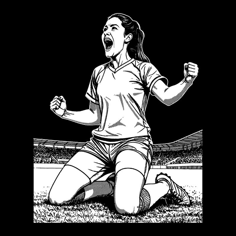 Fussballerin-Shirt: Mittelfeldspielerin mit Blick