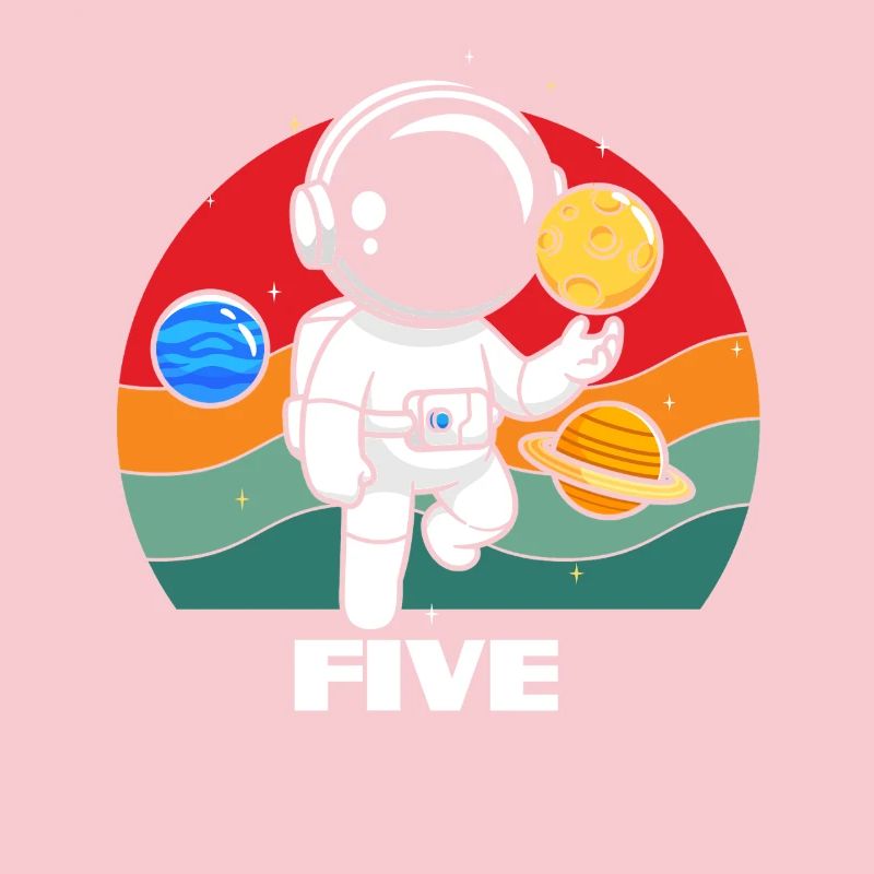 Astronaut in Space Adventure Five Planets