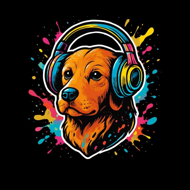Cool chien écouteurs musique rythmes