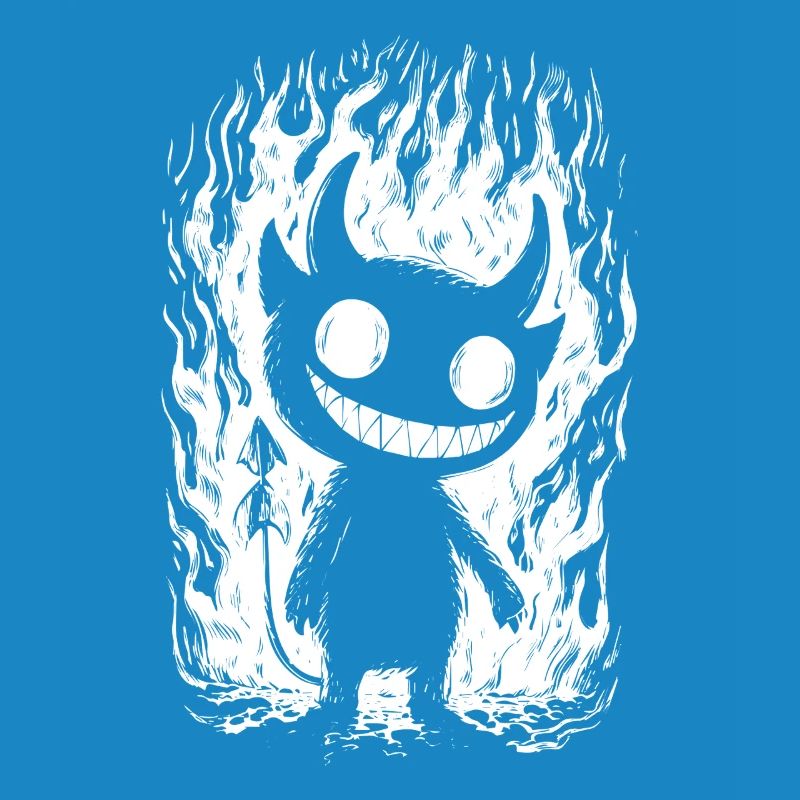 Grinning Devil Cartoon – Black Humor Devil
